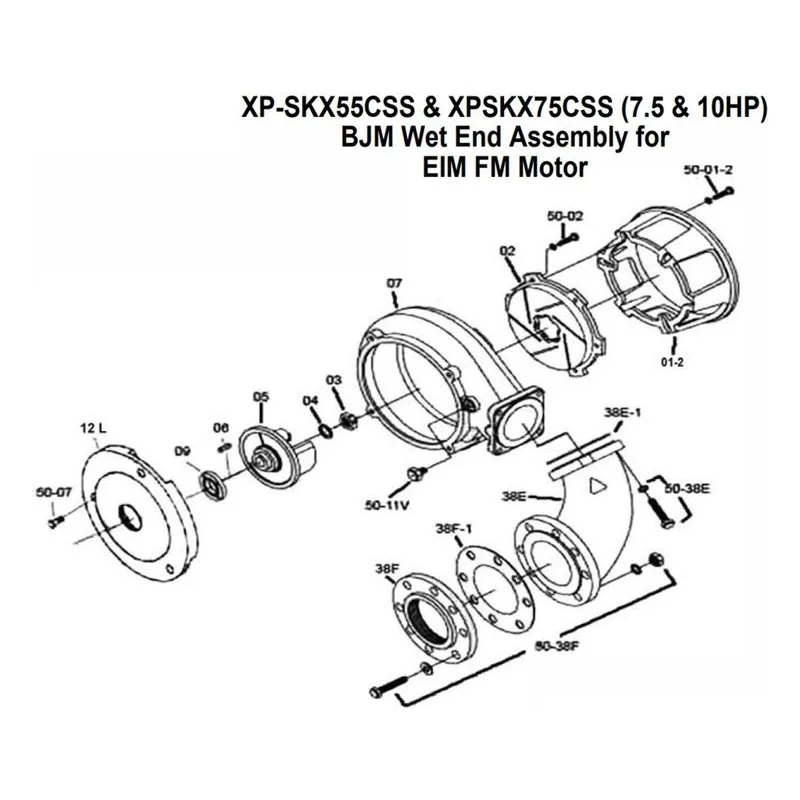 IFS BJM Item 200339 Mechanical Seal Parts, Accessories and Kits for the XP-SKX55C Series Pumps - view 2