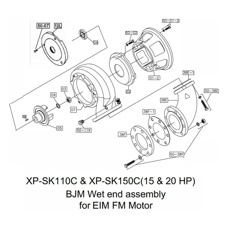 IFS BJM Item 202000 Stand Parts, Accessories and Kits for the XP-SK110C Series Pumps - view 2