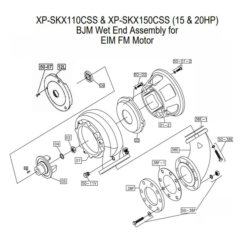 IFS BJM Item 200340 Mechanical Seal Parts, Accessories and Kits for the XP-SKX110C Series Pumps - view 2