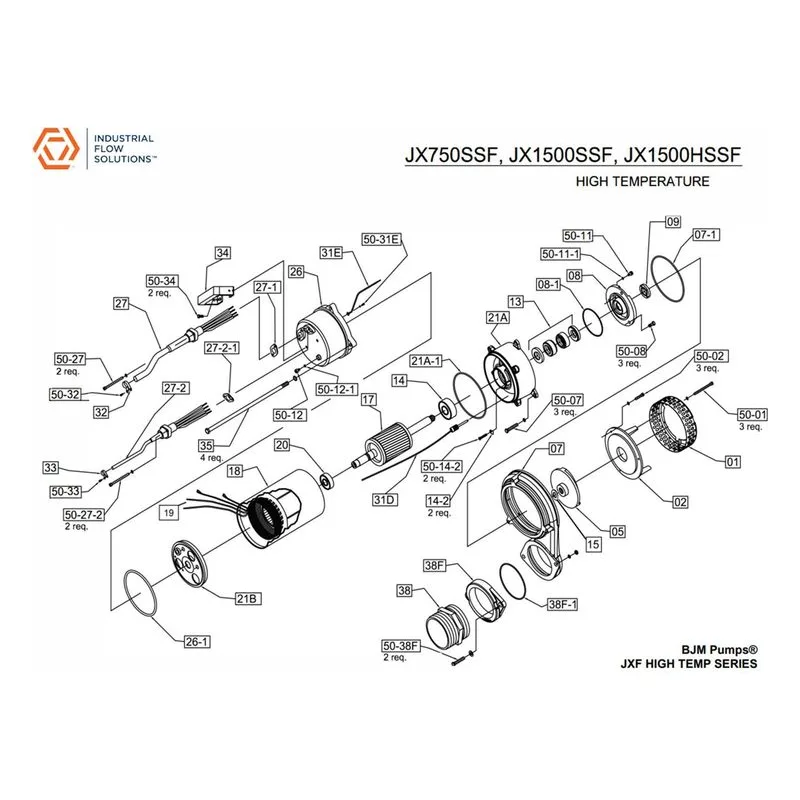 IFS BJM Item 202007 Plate Parts, Accessories and Kits for the JX750SSF Series Pumps - view 2