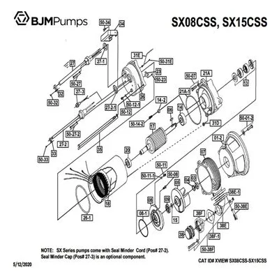 BJM Pumps Repair Parts, Kits & Accessories Part Number 204631 IMPELLER, 2 VANE NON CLOG