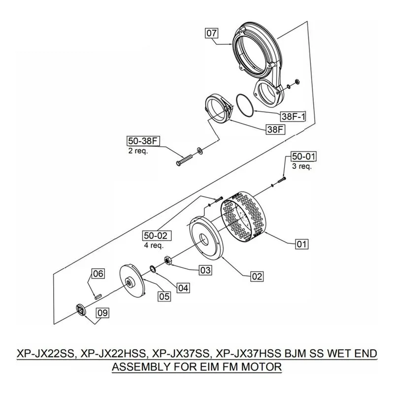 IFS BJM Item 202012 Cover Parts, Accessories and Kits for the XP-JX22SS Series Pumps - view 2