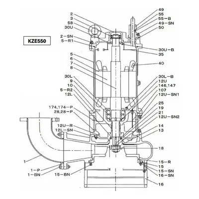 BJM Pumps Repair Parts, Kits & Accessories Part Number 203945 BRG, UPPER