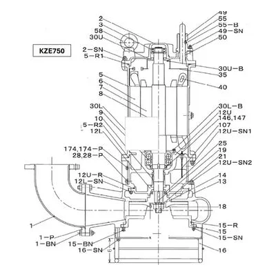 BJM Pumps Repair Parts, Kits & Accessories Part Number 205620 STATOR 460/3/60, with Motor Housing