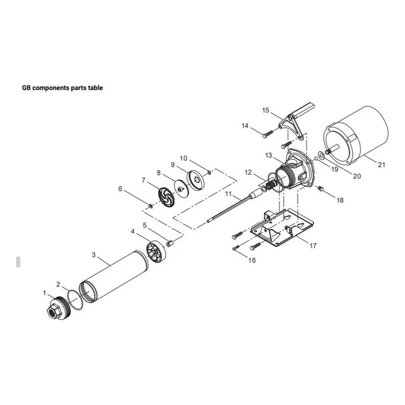 Goulds Water Technology 33GBC5014U0 GB Booster Pump Series, 5 HP, 60 Hz, 3500 RPM Components Materials Breakdown - view 2