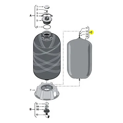 Sta-Rite Pumps Repair Part - 85 GAL AIR CELL KIT PSC--85-25-01. Catalog Number: CH11159-1K. A Pentair Brand.