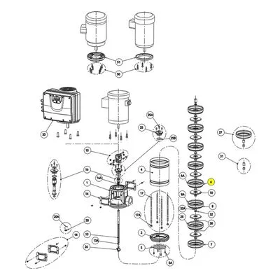 Goulds Water Technology 3L58 e-SV Series Repair Parts, Diffuser by Xylem.