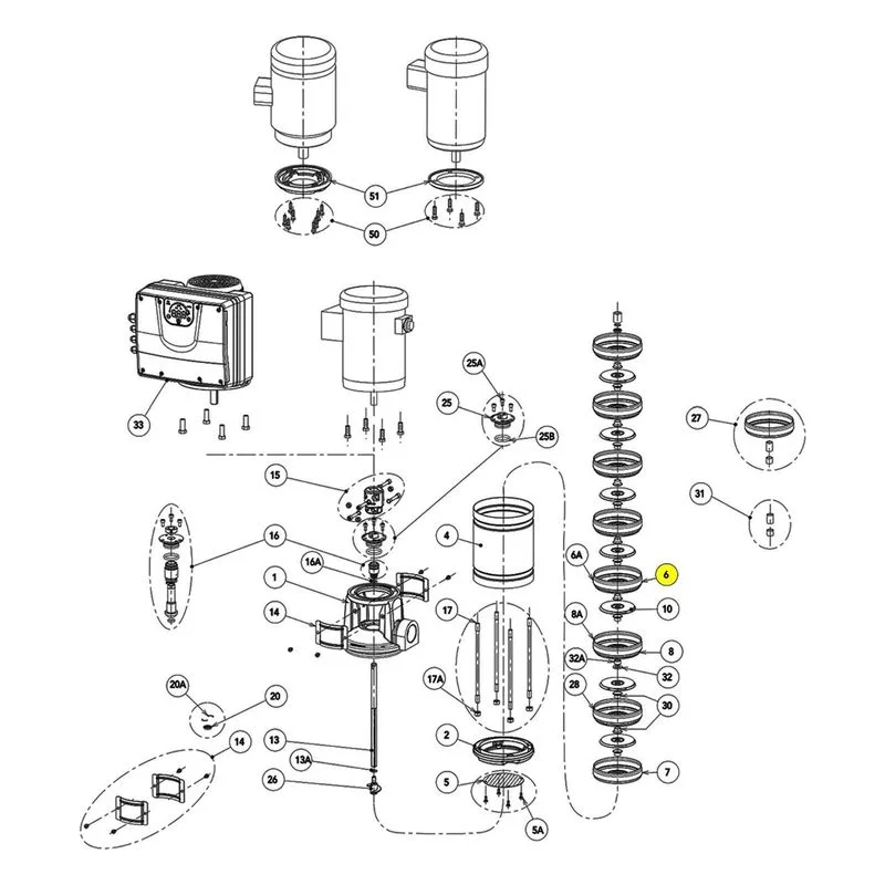 Goulds Part / Accessory 3L68 DIFF W/BUSH ESV15-22 A304 Manufactured by Xylem.