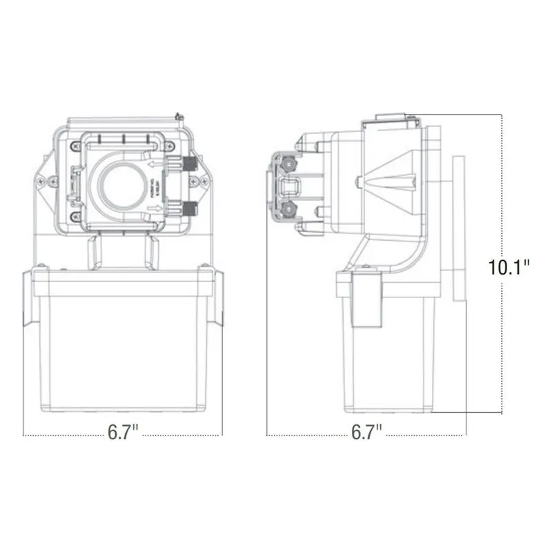 Stenner E20T01C40B1 Econ TD Timer Series Battery Pump Dimensions, 0.25" (1/4") White Silicone Suction & Discharge Tubing - view 2