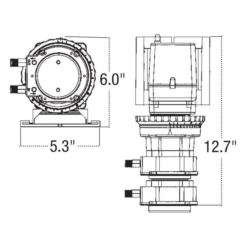 Stenner 170JH2A2STAA Classic Series Electromechanical Peristaltic Metering Pump Double Head Adjustable Dimensions - view 3