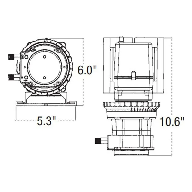 Stenner 85MJL2B2STAA Classic Series Electromechanical Peristaltic Metering Pump Single Head Adjustable Dimensions - view 3