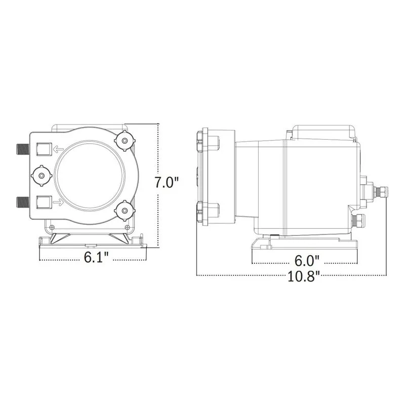 Stenner S447XAA4012 S420 Series Peristaltic Metering Pump S44 Dimensions - view 2
