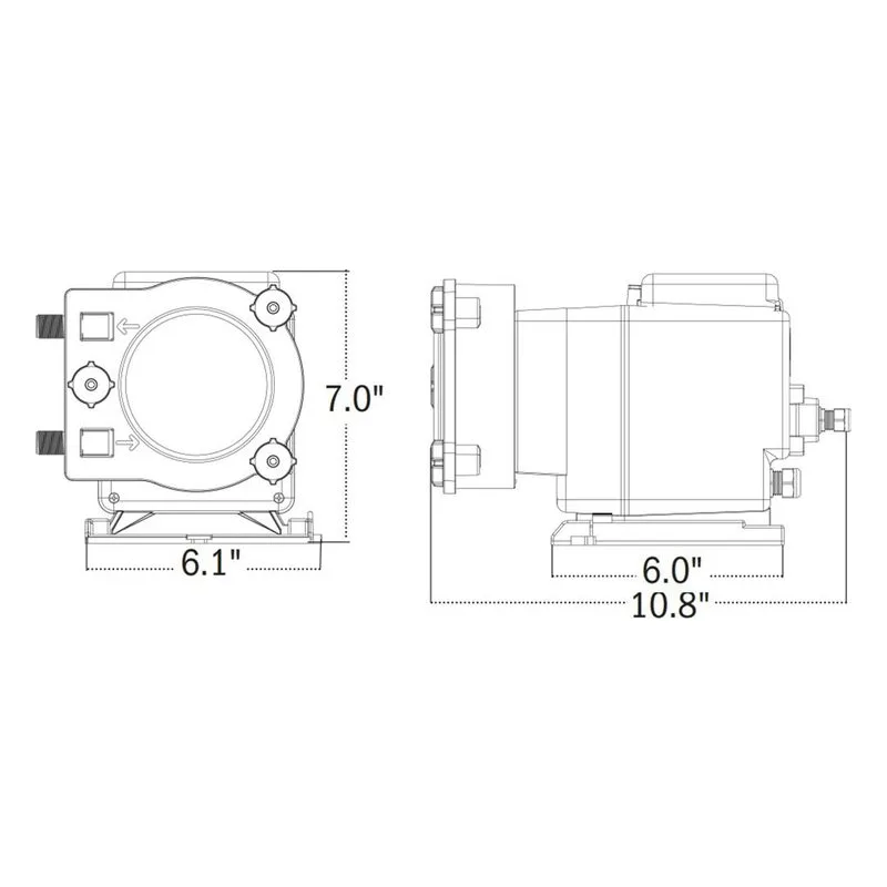 Stenner S4M8XAA3012 S128 Medicator Peristaltic Metering Pump S128 SERIES Dimensions - view 2