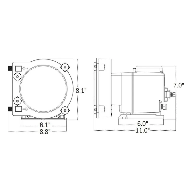 Stenner S545GBA3012 S420 Series Peristaltic Metering Pump S54 Dimensions - view 2