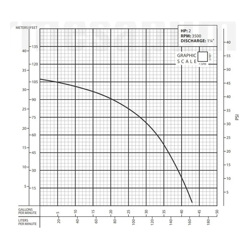 Barmesa Submersible Pump BGPC201DS Performance Curve, 2-7/8" Vertical Suction & 1.25" Vertical NPT Discharge - view 2