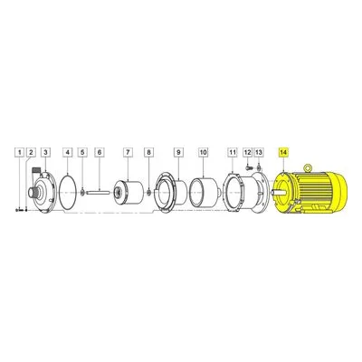 March Pumps Number: 0157-0065-1000 Repair Part - Motor (TEFC) 3Ph 208-230/460V 50/60HZ 5HP 184Fr