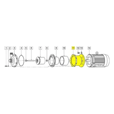 March Pumps Number: 0157-0008-0010 Repair Part - Bracket (Mtr) Machined Casting