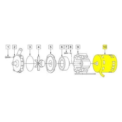 March Pumps Number: 0135-0112-1000 Repair Part - Motor (AC) 230V 50/60HZ 1750RPM SB (No Base) 38" Cord