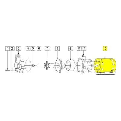 March Pumps Number: 0135-0114-1000 Repair Part - Motor (AC) 115V 50/60HZ 3500RPM SB (w/Base) 38" Cord