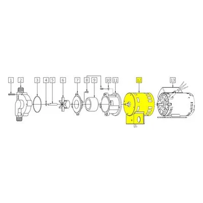 March Pumps Number: 0809-0064-1000 Repair Part - Motor (AC) 115V 50/60HZ 1750RPM SB (No Base) Conduit Box