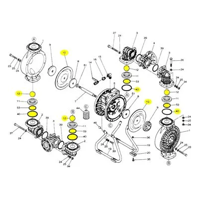 Yamada Pumps Kit K40-PN, Diaphragm Pump NDP-40BPN Model 852226