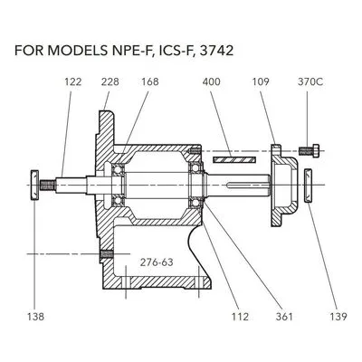 Goulds Pumps Repair Part 14L61 BEARING FRAME ASSEMBLY - XS