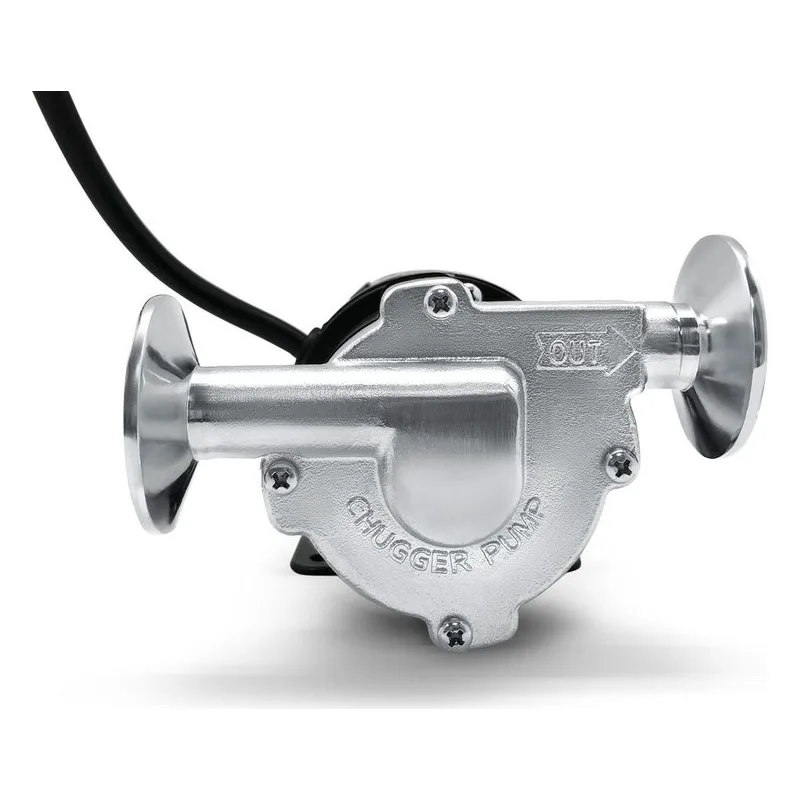 CHUGGER PUMP® TRI-XCPSS-IN-1 Tri-Clover X-Dry Inline Inlet Model, Tri-Clamp Fittings, Front. - view 3