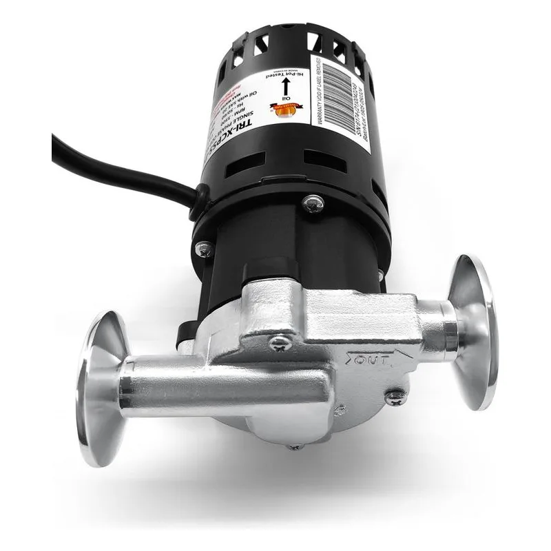 CHUGGER PUMP® TRI-XCPSS-IN-1 Tri-Clover X-Dry Inline Inlet Model, Tri-Clamp Fittings, Top Front. - view 4