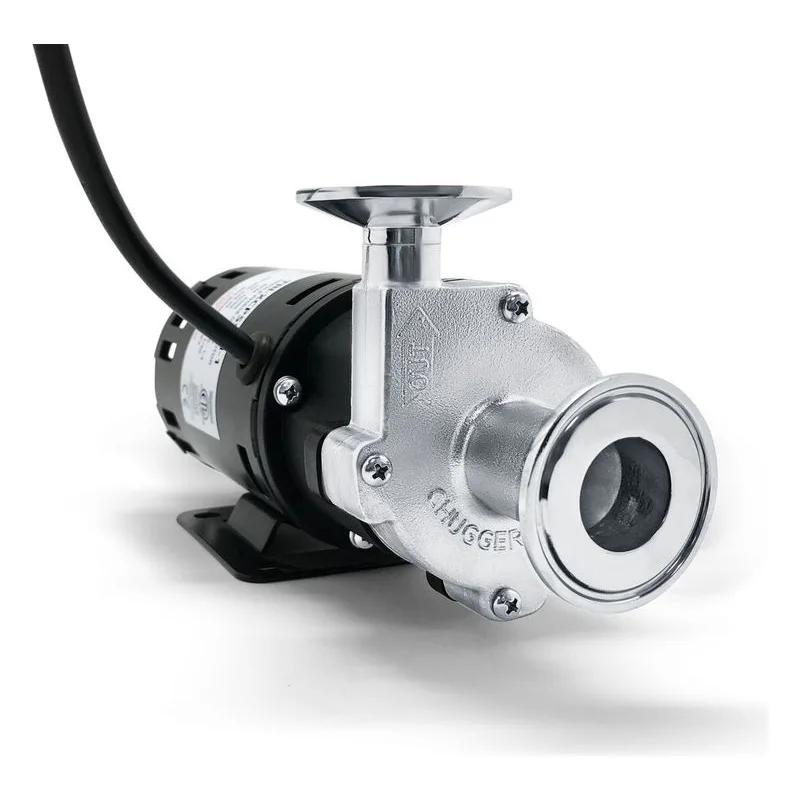 CHUGGER PUMP® TRI-XCPSS-CI-1 Tri-Clover X-Dry Center Inlet Model, Tri-Clamp Fittings Left Front. - view 2