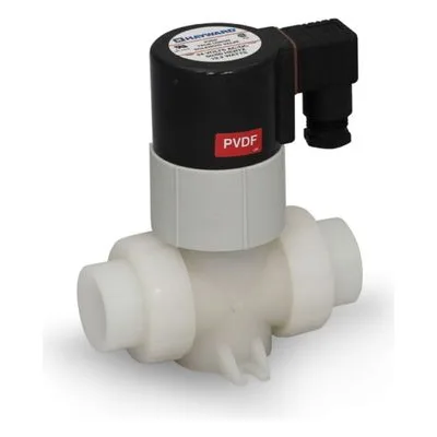 Hayward SV50050SV 1/2" Natural PVDF Solenoid Valve with FPM o-rings, 120 VAC Coil, Socket Fusion (IPS) Ends