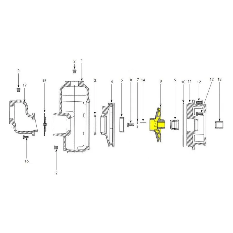 Goulds 2K1019 High Head Impeller, SP Primeline Self Priming Pumps Diagram - view 2