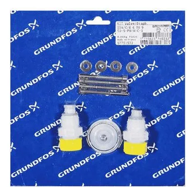 Grundfos 97751533 Dosing Pump Kits, Kit, Valve / Diaphragm SD-S-PV/V/C-1 Chemical Metering Pumps Replacement Parts