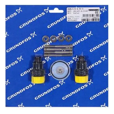 Grundfos 97751427 Dosing Pump Kits, Kit, Valve / Diaphragm SD-S-PP/E/C-1 Chemical Metering Pumps Replacement Parts
