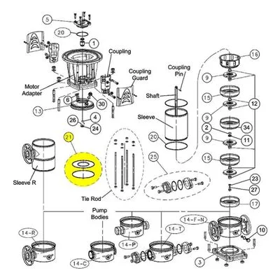Goulds Pumps Repair Part 5K517 ORING KIT 1-5SV VITON