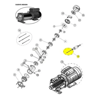 Goulds Part / Accessory 4K1171 SHAFT D12 M10 5-HM 12STG Manufactured by Xylem.