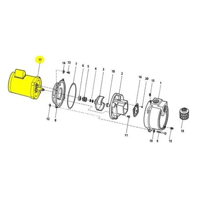 AMT Pump Motor Part 1626-306-00, 3HP 1PH TEFC 208-230/220 VAC 60/50HZ 56J