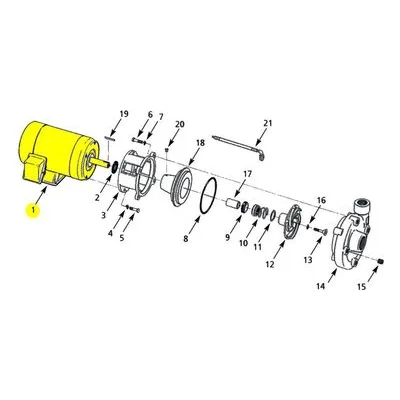 AMT Pump Repair Part 1626-078-00, 5.00HP 1PH TEFC 184JM INDUSTRIAL MOTOR