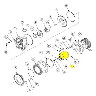 Finish Thompson 106283-2 Pump Repair Spare Part Drive Magnet Assembly with Retaining Ring (56C frame also includes set screws)