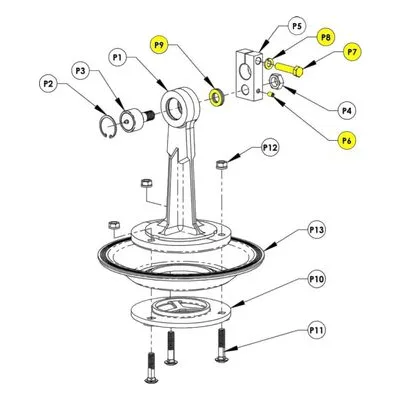 AMT Pump Plunger Assembly Repair Part 2140-000-90, 3" CRANK KIT FOR DIAPHRAGM PUMP