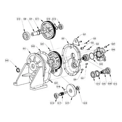 AMT Pump Repair Part 3354-402-90, GEAR BOX ASSEMBLED GF