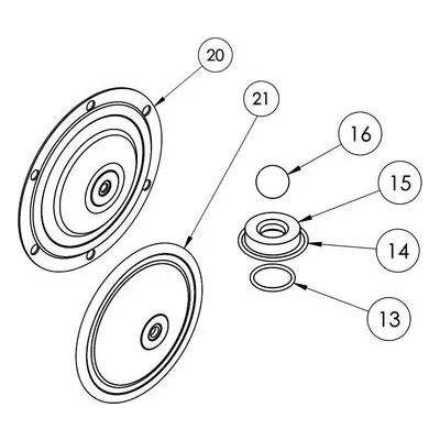 FTI Air FW025P-1TCC 1/4" (6mm) Non-Metallic Wet End Kit. Diaphragm Pump Repair Kits by Finish Thompson.