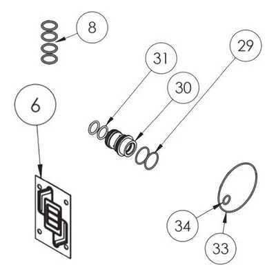 109907 FTI Air Operated Double Diaphragm Pump Accessories. 1.5"Z Air End Kits & Valve Replacement Kits, Finish Thompson.