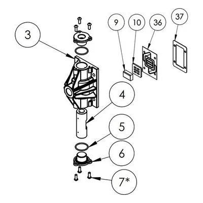 109590 FTI Air Operated Double Diaphragm Pump Accessories. 1.5 & 2" Pump Air End Kits & Valve Replacement Kits.