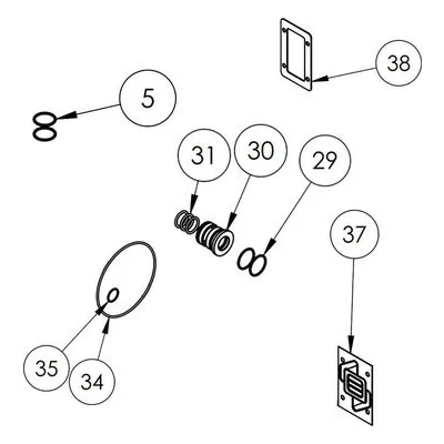 109706 FTI Air Operated Double Diaphragm Pump Accessories. 3" Pump Air End Kits & Valve Replacement Kits.