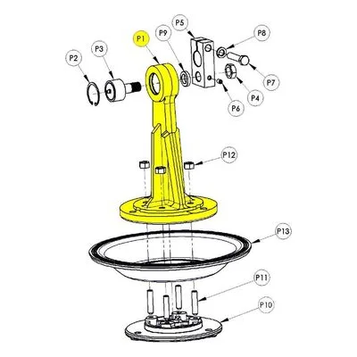 2134-000-02 AMT Pumps Repair Part 335X PLUNGER MACHINED 7-HOLE. A Gorman-Rupp Company.