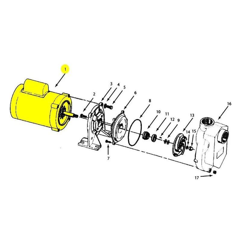 AMT Self Priming Pump Motor 1 1/2" Inch, 2 HP TEFC - view 2