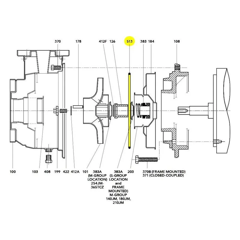 Goulds 5K407 e-SH Pump Repair Part, S Group Standard Casing O-Ring - view 2