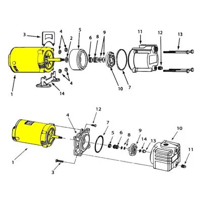 AMT Pump Repair Part 1626-008-00, 0.33HP 1PH 115/230VAC ODP 56J JET MOTOR