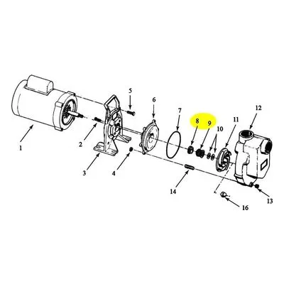 AMT Pump Repair Part 1640-161-91, 5/8" VITON TYPE 16 CRBN/CERAMIC SEAL SUBGRP KIT 1" Self Priming 429 Series
