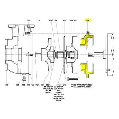 Goulds Pumps Repair Part 1L50 MOTOR ADAPTER-143-184 JM